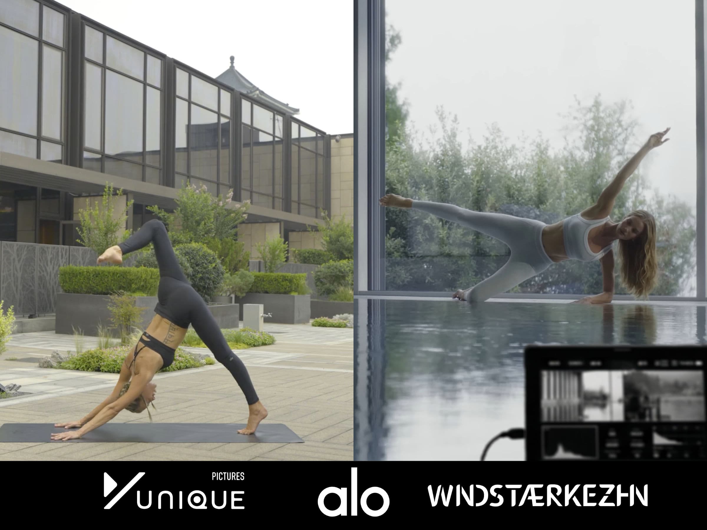 Alo Yoga × Windstärke 10 production still — Rosie Huntington-Whiteley